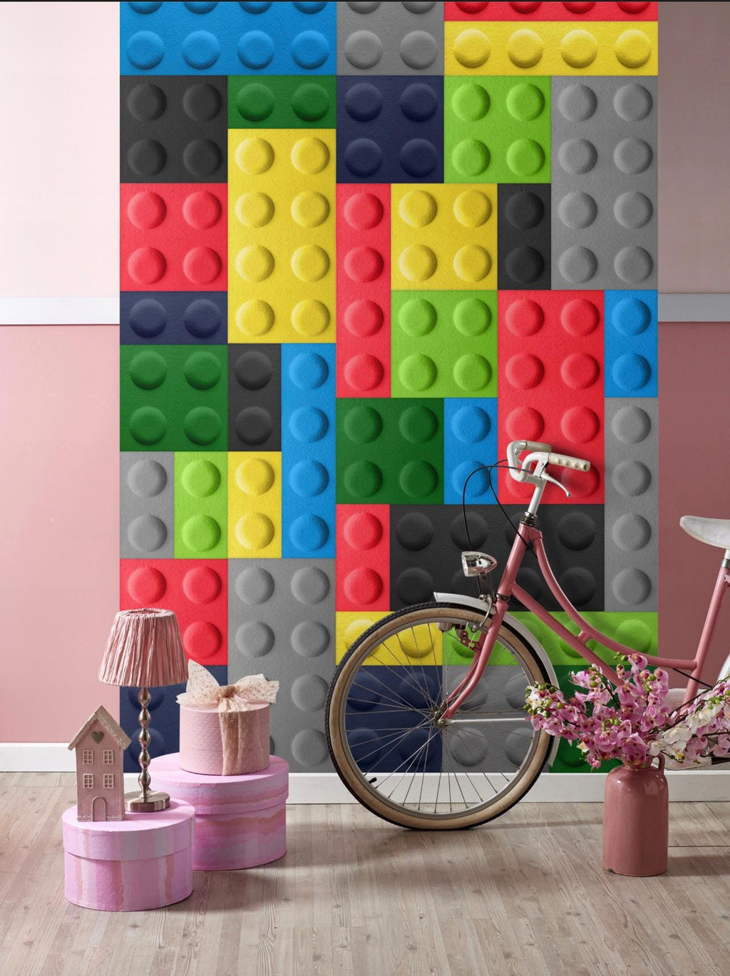3D Felt Block Wall Panels: Acoustic Kids Room Decor for lego fans