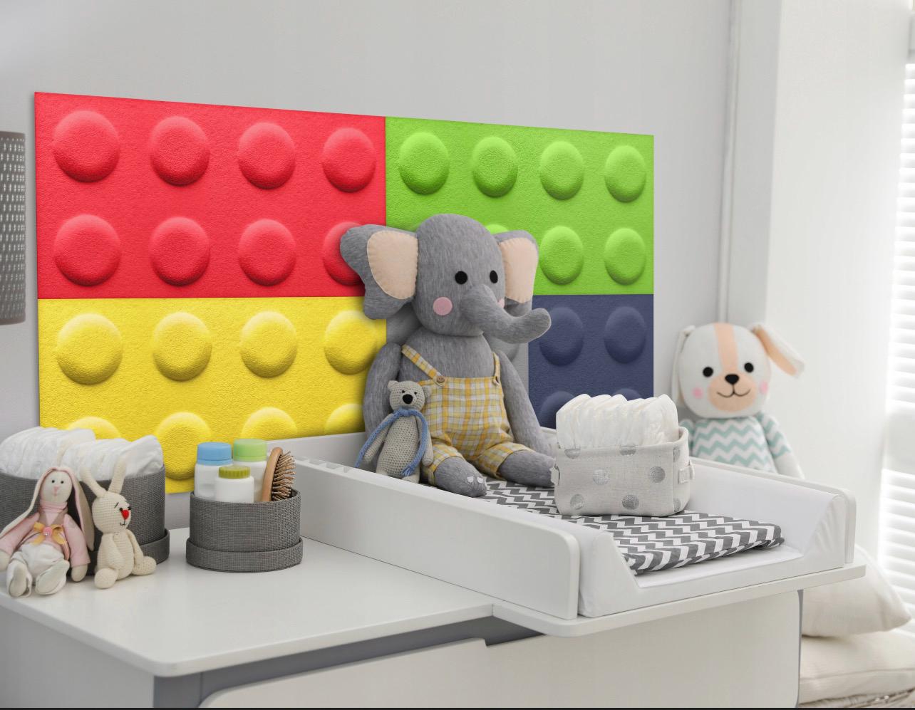 3D Felt Block Wall Panels: Acoustic Kids Room Decor for lego fans