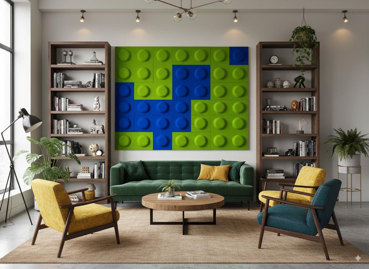3D Felt Block Wall Panels: Acoustic Kids Room Decor for lego fans