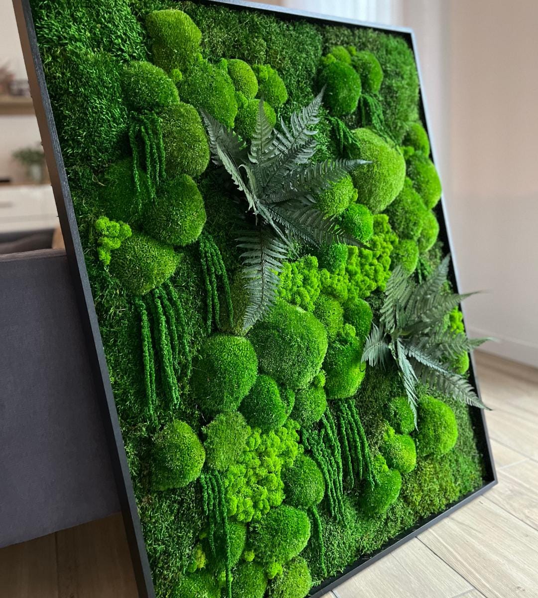 Preserved Moss Wall Art: Handmade Rustic Greenery Decor (80x100cm)