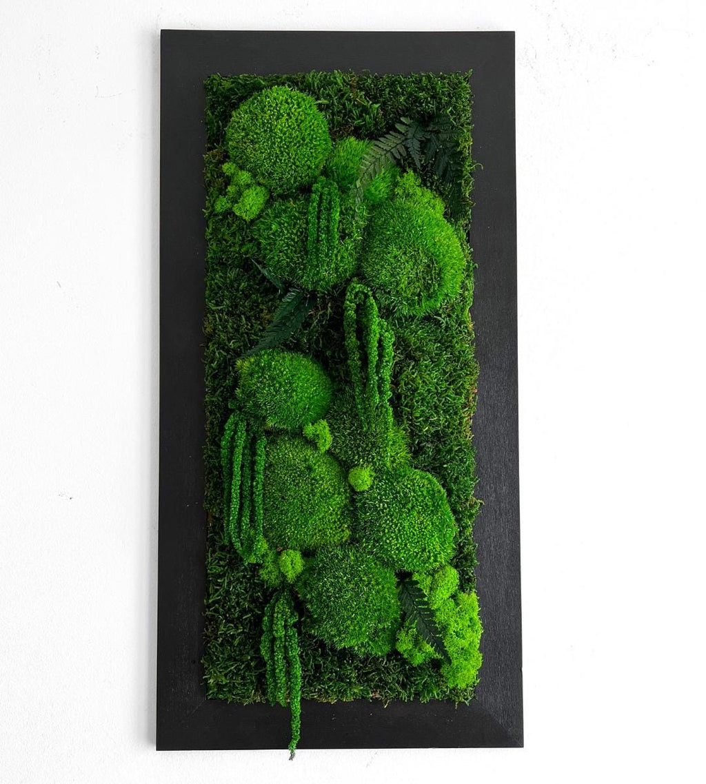 Preserved Moss Wall Art: Handmade Rustic Greenery Decor (30x60cm)