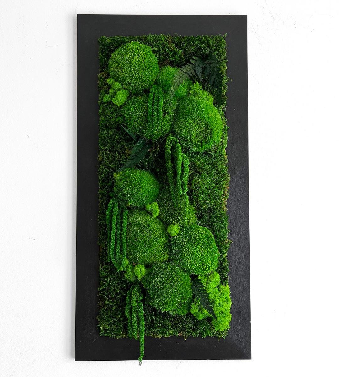 Preserved Moss Wall Art: Handmade Rustic Greenery Decor (30x60cm)