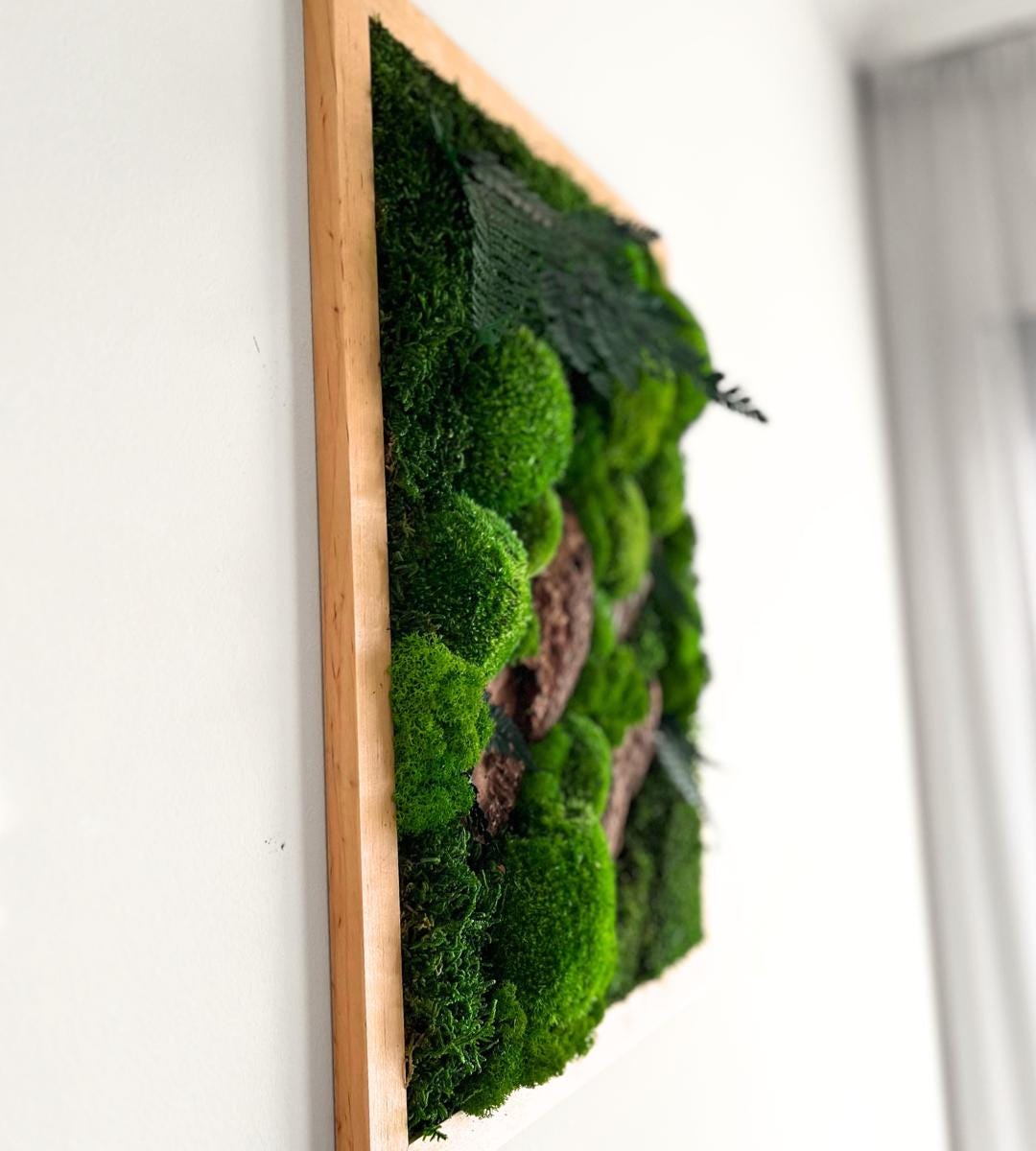 Preserved Moss Wall Art: Handmade Rustic Greenery Decor (40x50cm)