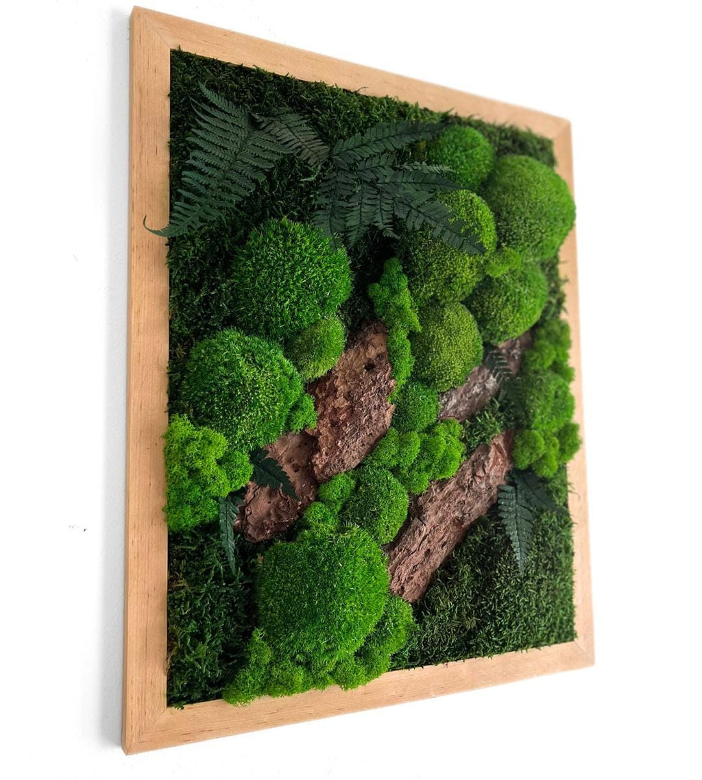 Preserved Moss Wall Art: Handmade Rustic Greenery Decor (40x50cm)