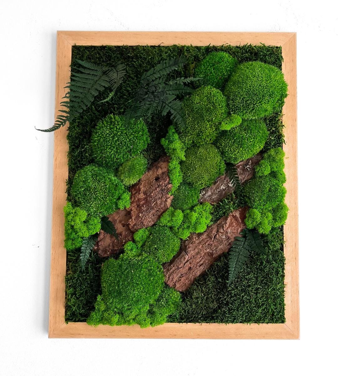 Preserved Moss Wall Art: Handmade Rustic Greenery Decor (40x50cm)