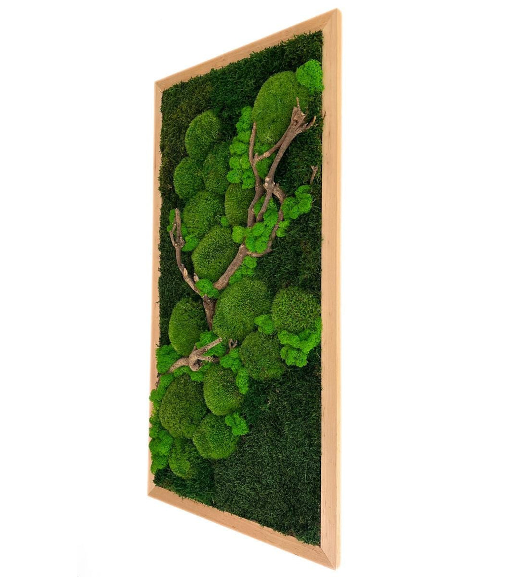 Preserved Moss Wall Art: Handmade Rustic Greenery Decor (40x80cm)