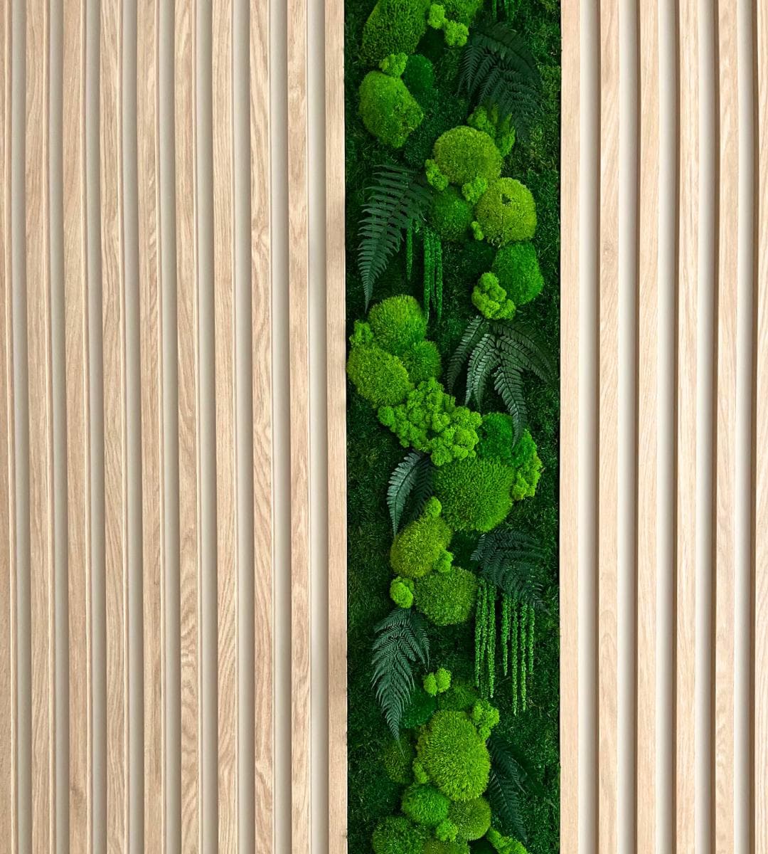 Preserved Moss Wall Art: Handmade Rustic Greenery Decor (30x100cm)