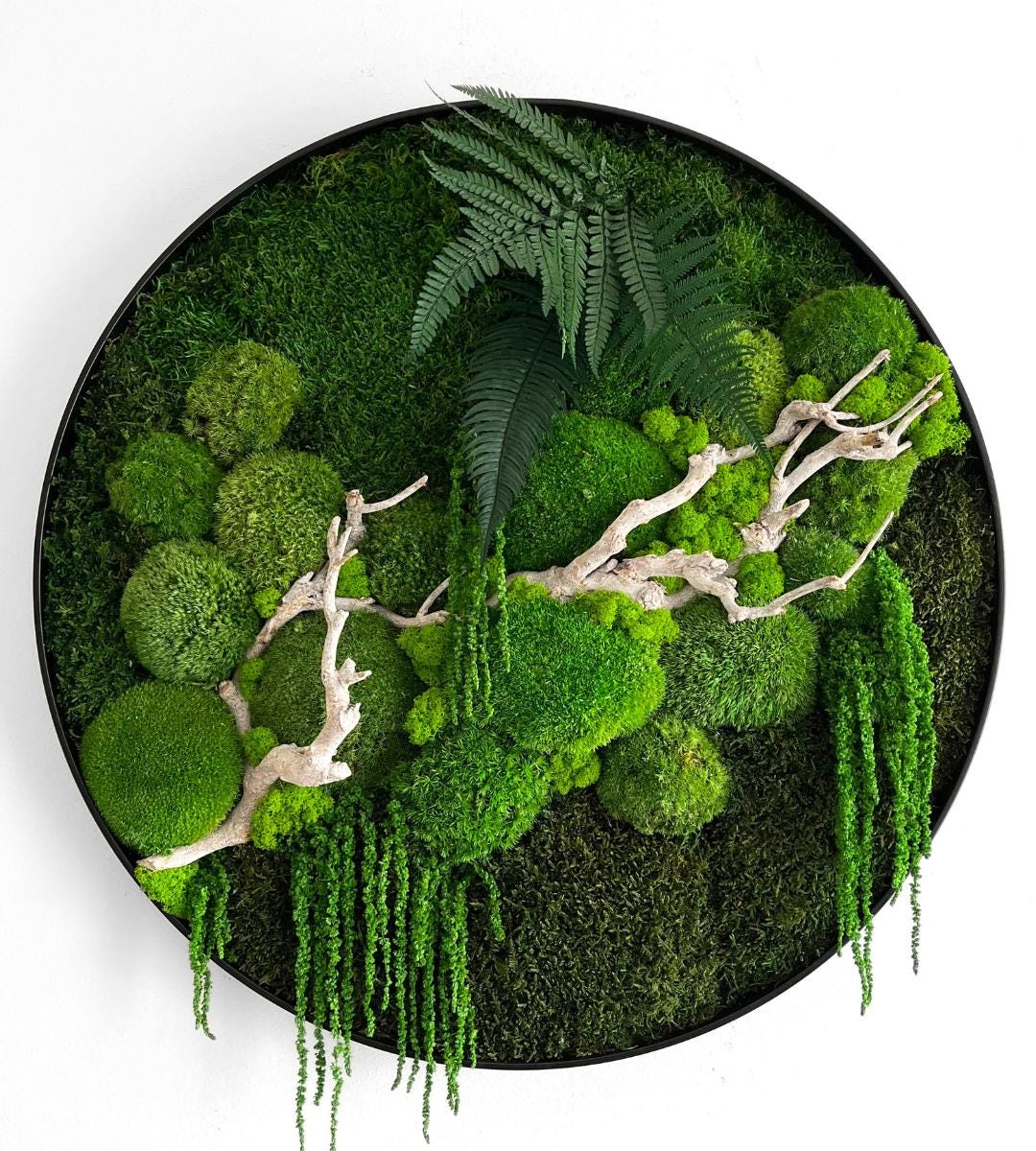 Preserved Moss Wall Art: Handmade Rustic Greenery Decor (60 or 80cm)