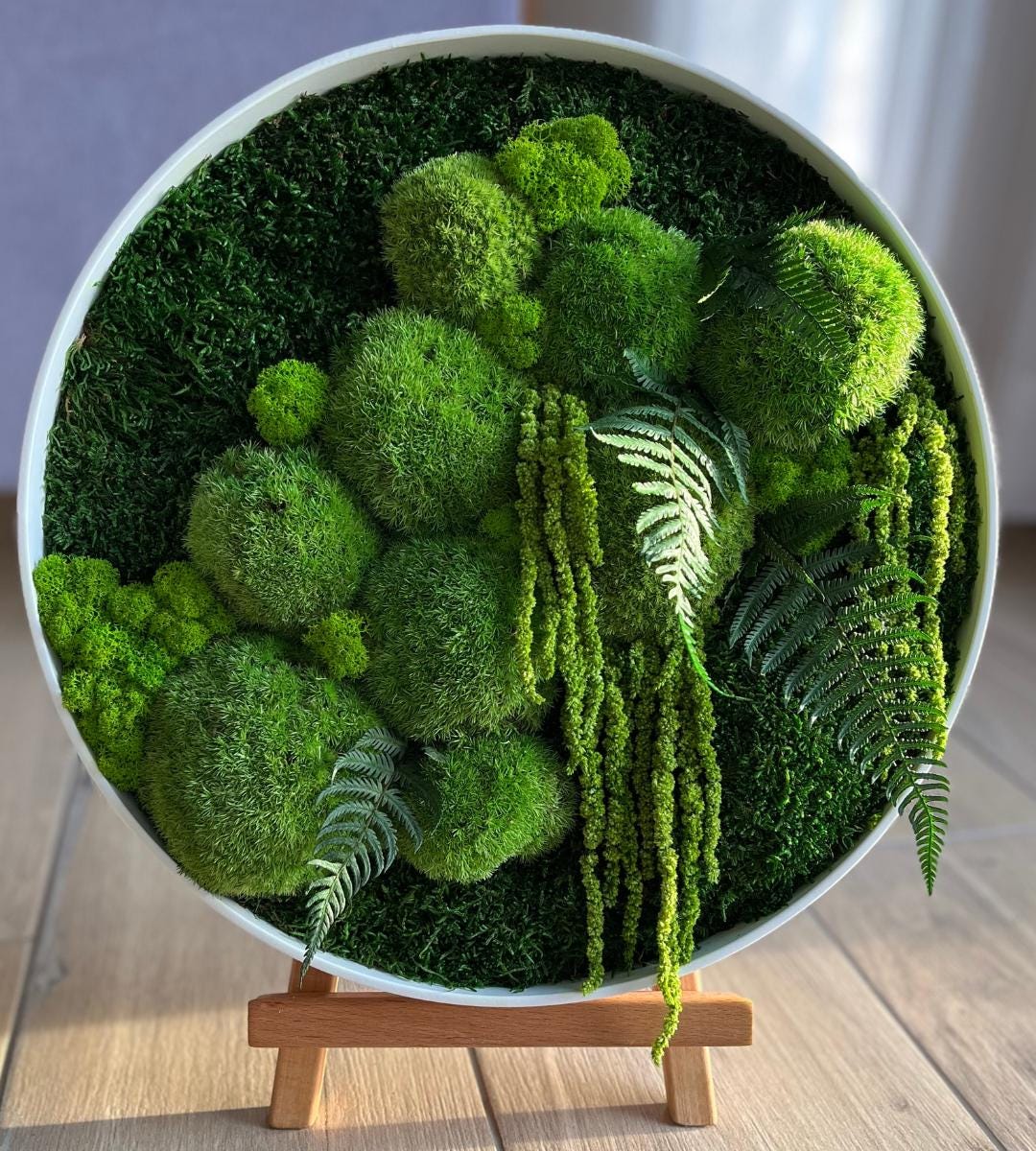 Preserved Moss Wall Art: Handmade Rustic Greenery Decor (30 or 40cm)