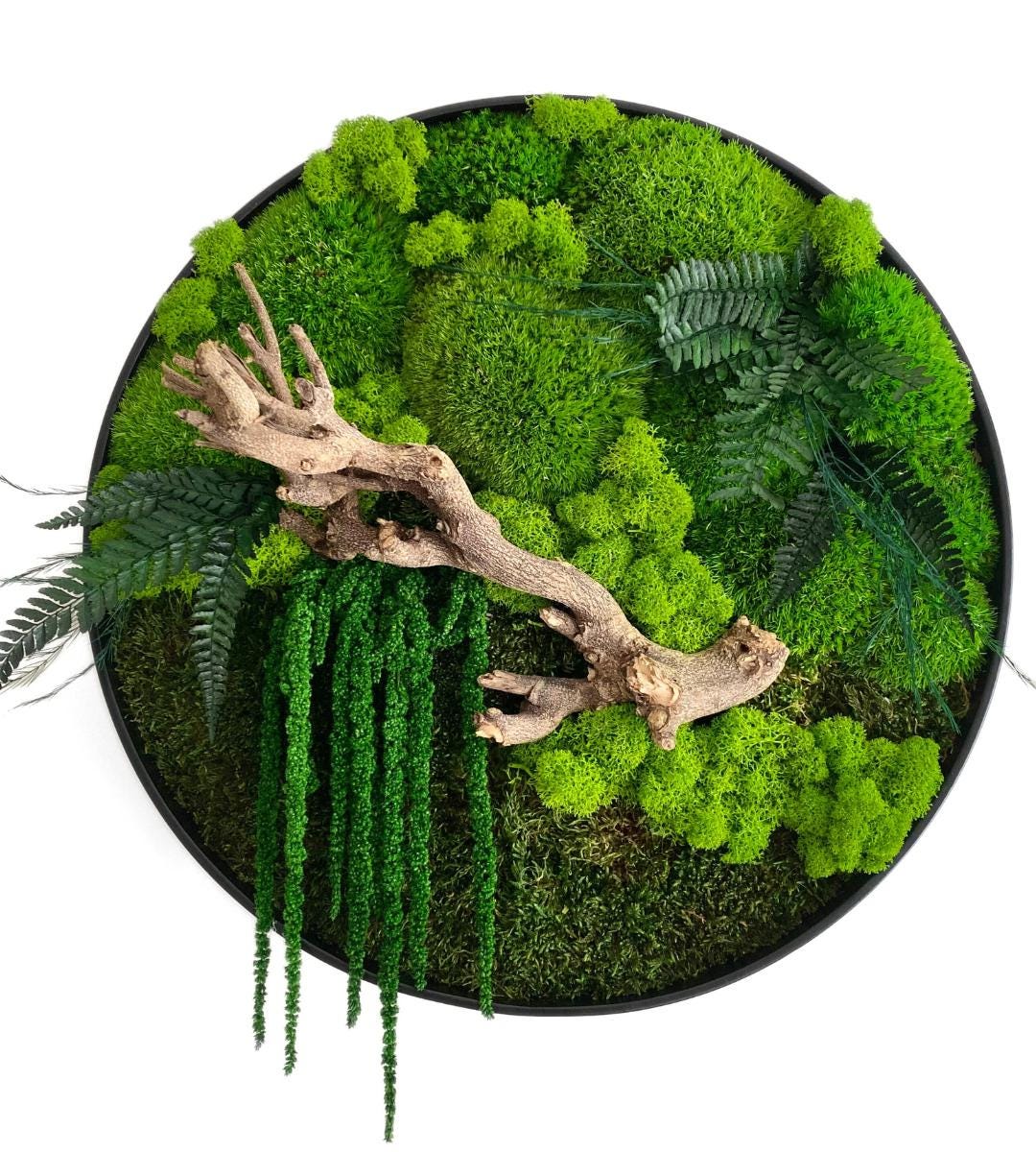 Preserved Moss Wall Art: Handmade Rustic Greenery Decor (30 or 40cm)