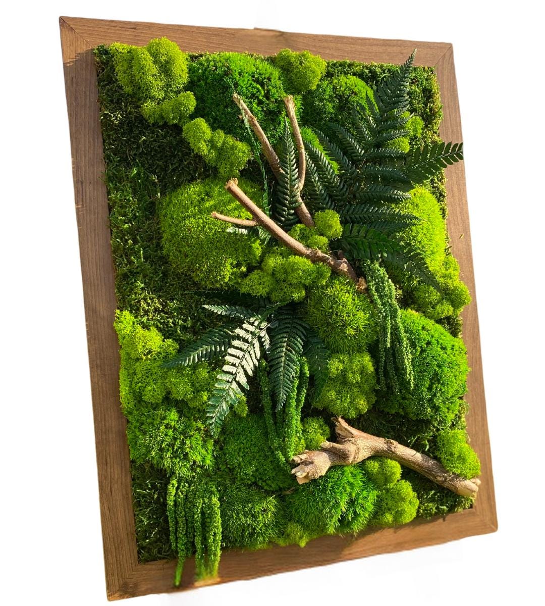 Preserved Moss Wall Art: Handmade Rustic Greenery Decor (30x40cm)