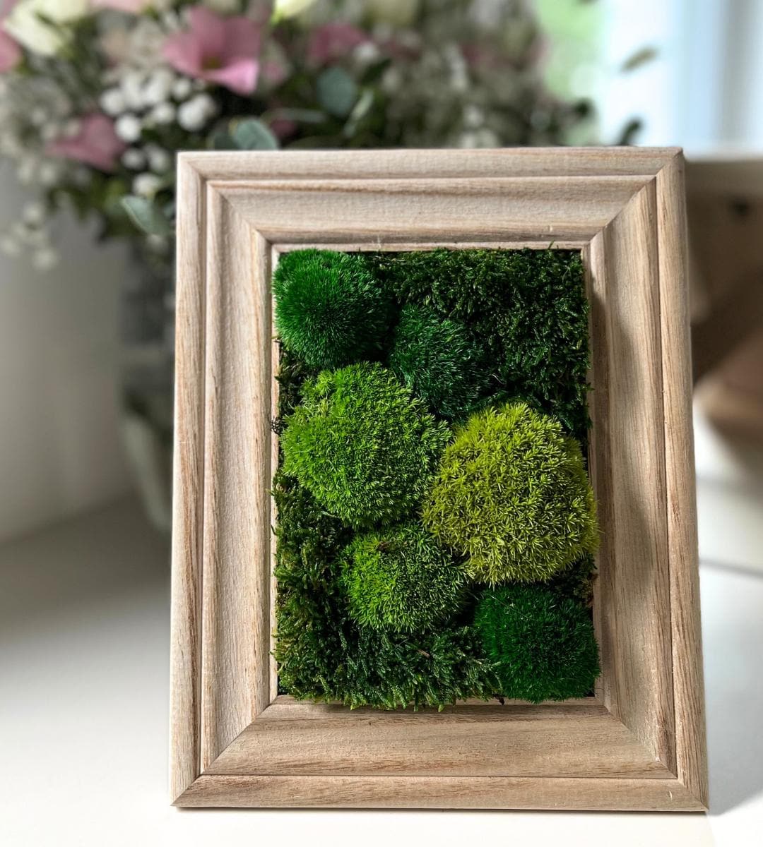 Preserved Moss Wall Art: Handmade Rustic Greenery Decor