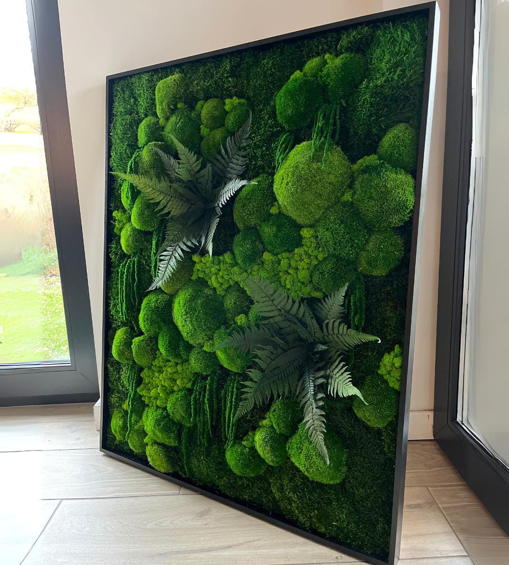 Preserved Moss Wall Art: Handmade Rustic Greenery Decor (80x100cm)