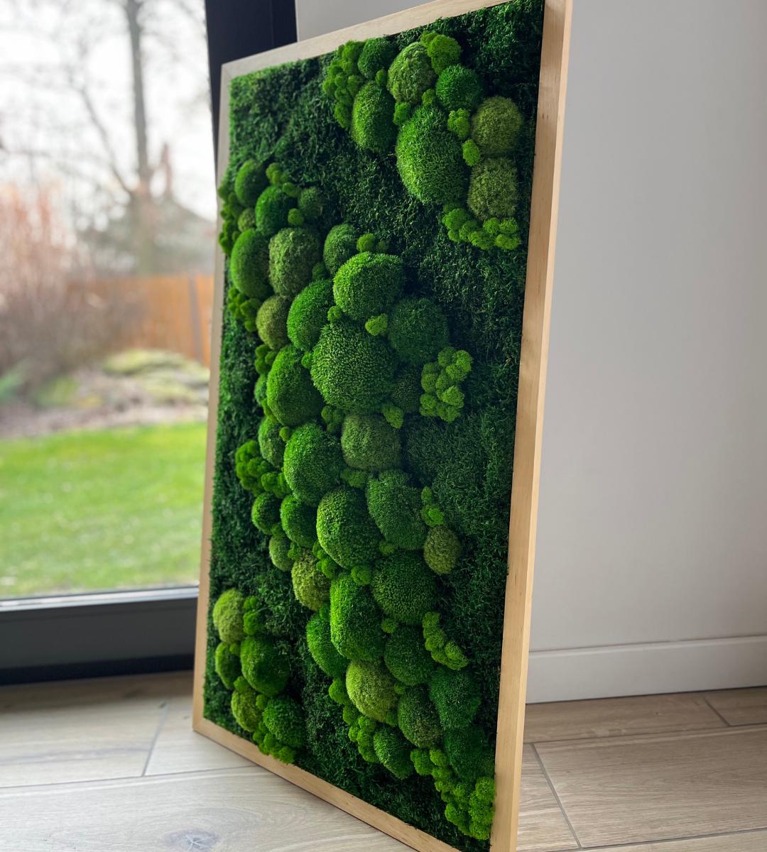 Preserved Moss Wall Art: Handmade Rustic Greenery Decor (55x100cm)
