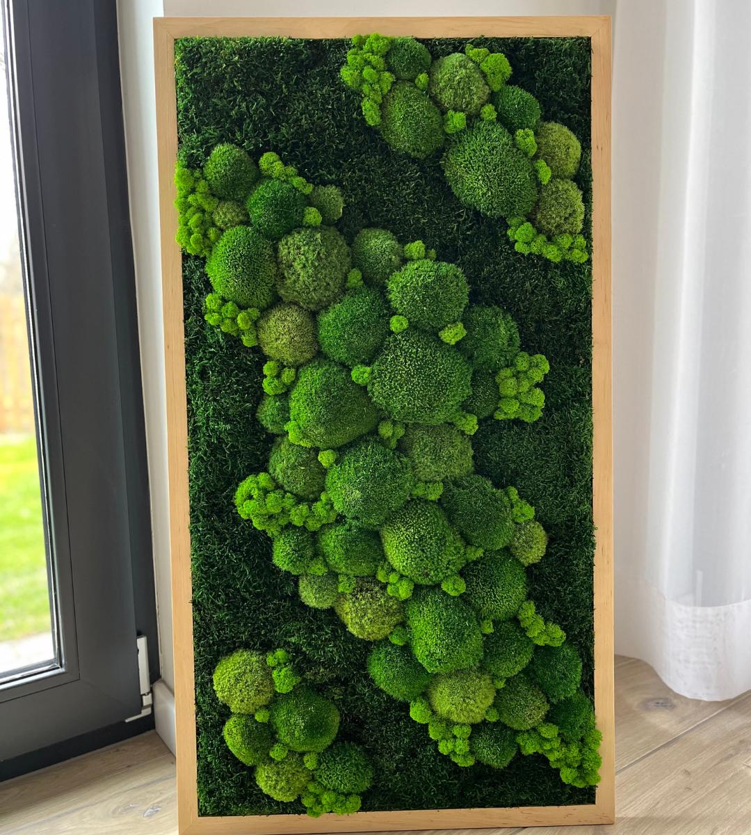 Preserved Moss Wall Art: Handmade Rustic Greenery Decor (55x100cm)