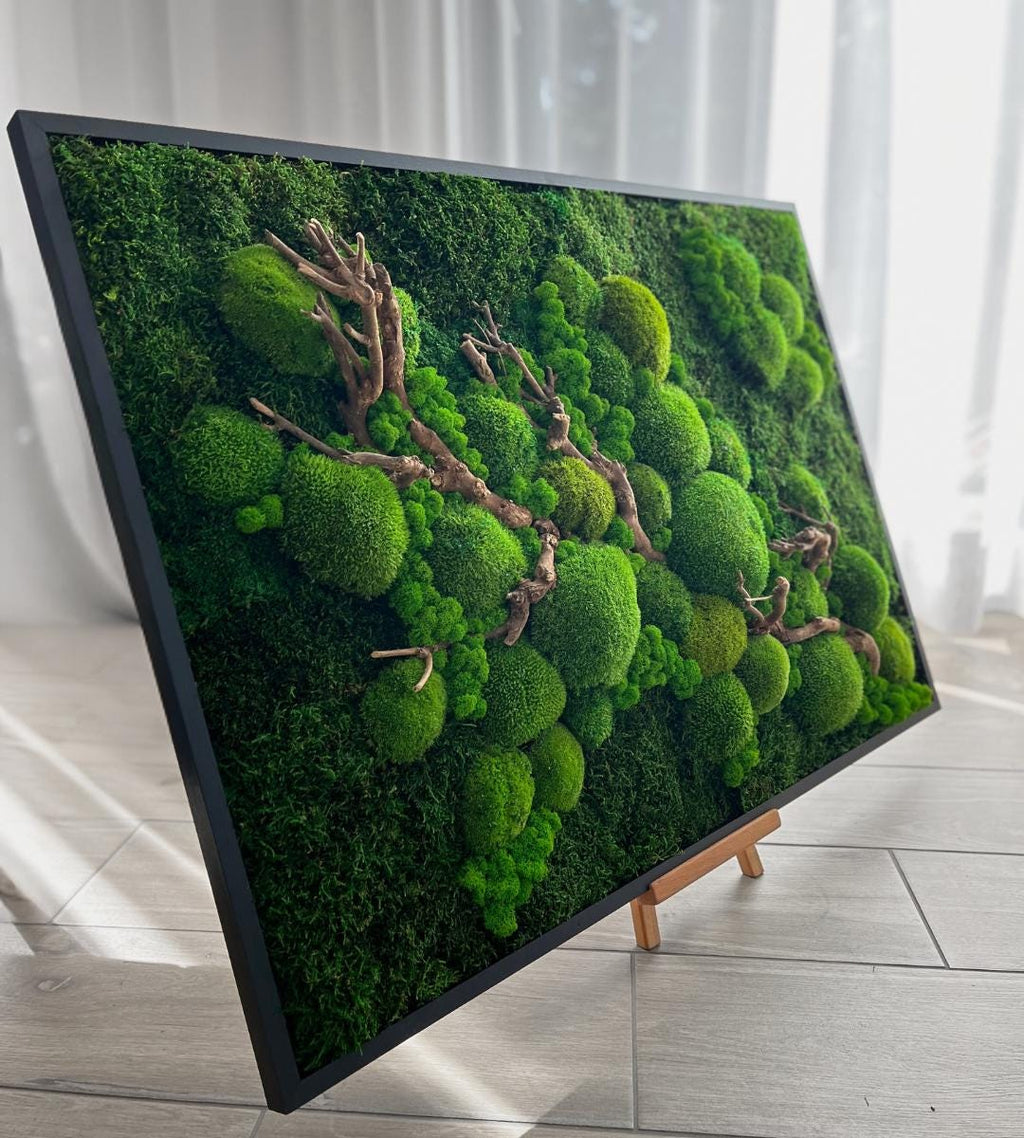 Preserved Moss Wall Art: Handmade Rustic Greenery Decor (70x100cm)