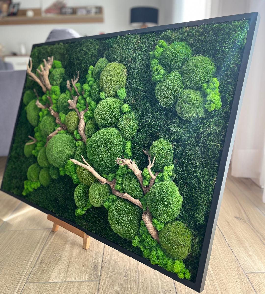 Preserved Moss Wall Art: Handmade Rustic Greenery Decor (70x100cm)