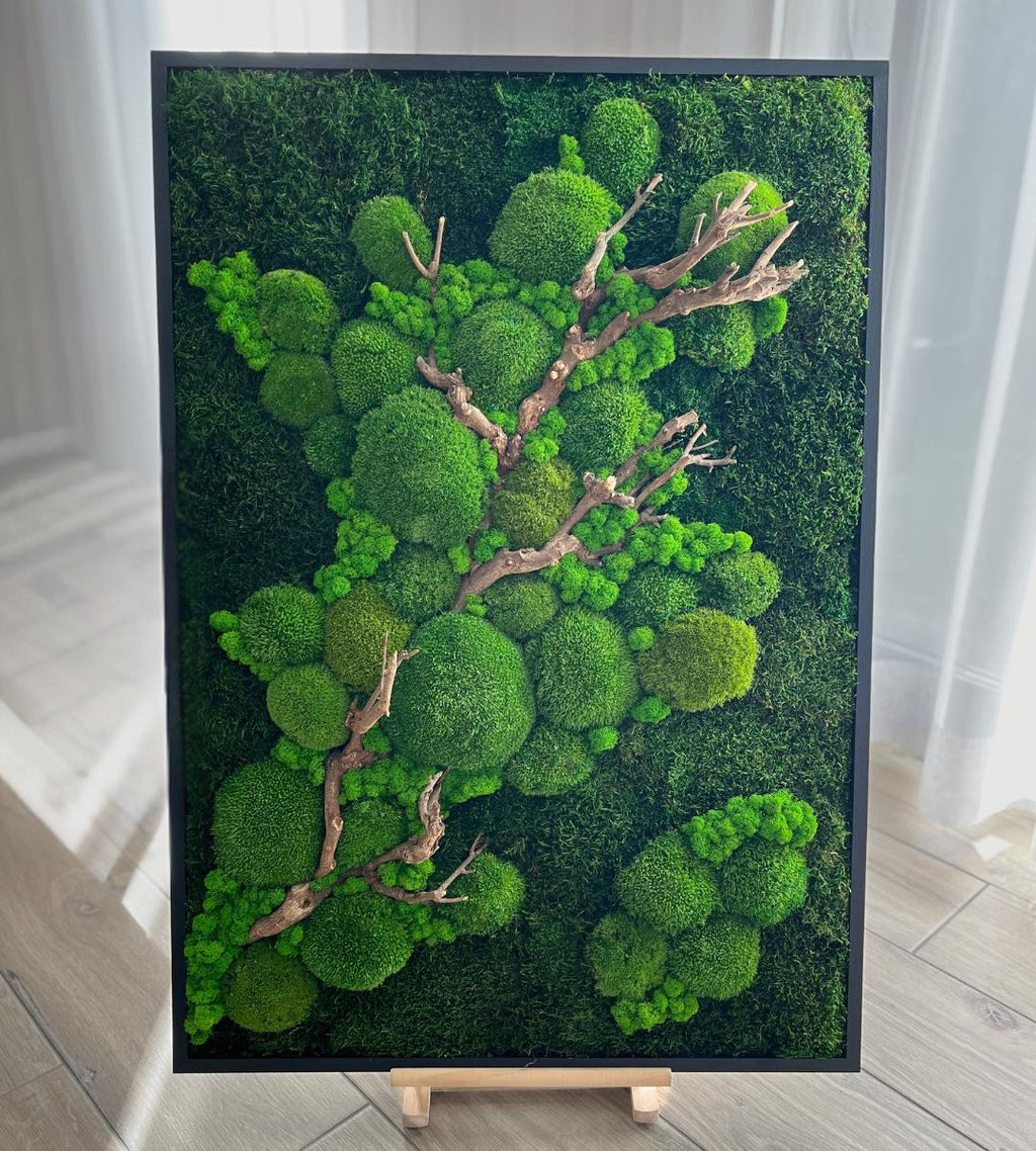Preserved Moss Wall Art: Handmade Rustic Greenery Decor (70x100cm)
