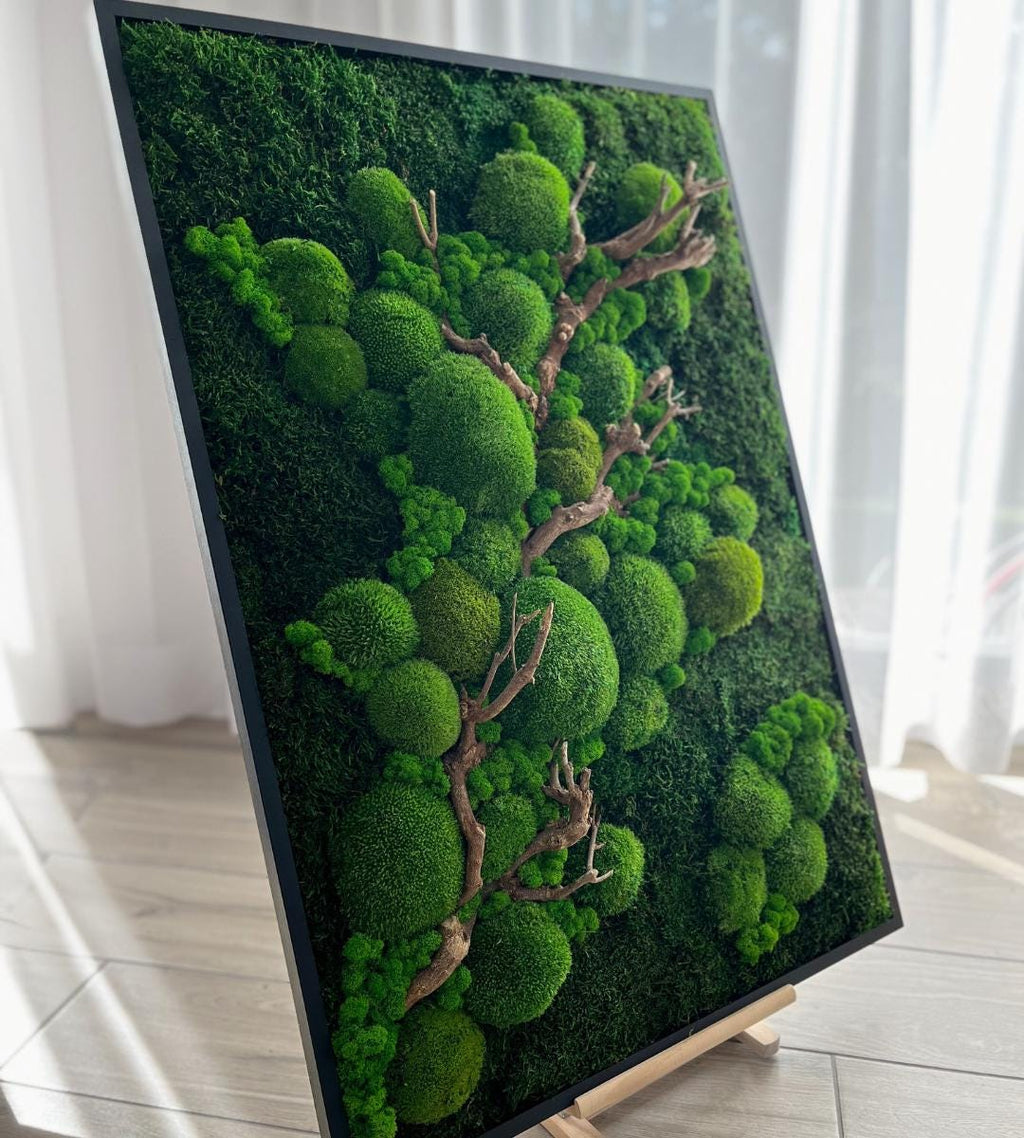Preserved Moss Wall Art: Handmade Rustic Greenery Decor (70x100cm)