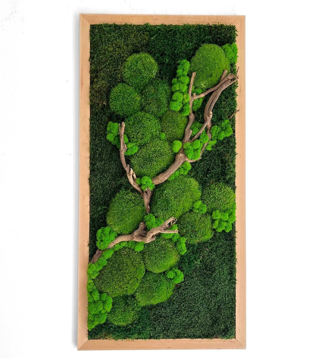 Preserved Moss Wall Art: Handmade Rustic Greenery Decor (40x80cm)