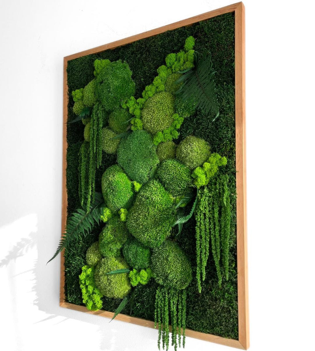 Preserved Moss Wall Art: Handmade Rustic Greenery Decor (50x70cm)
