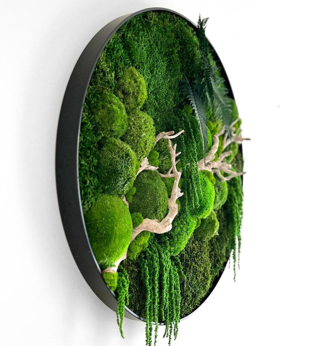 Preserved Moss Wall Art: Handmade Rustic Greenery Decor (60 or 80cm)