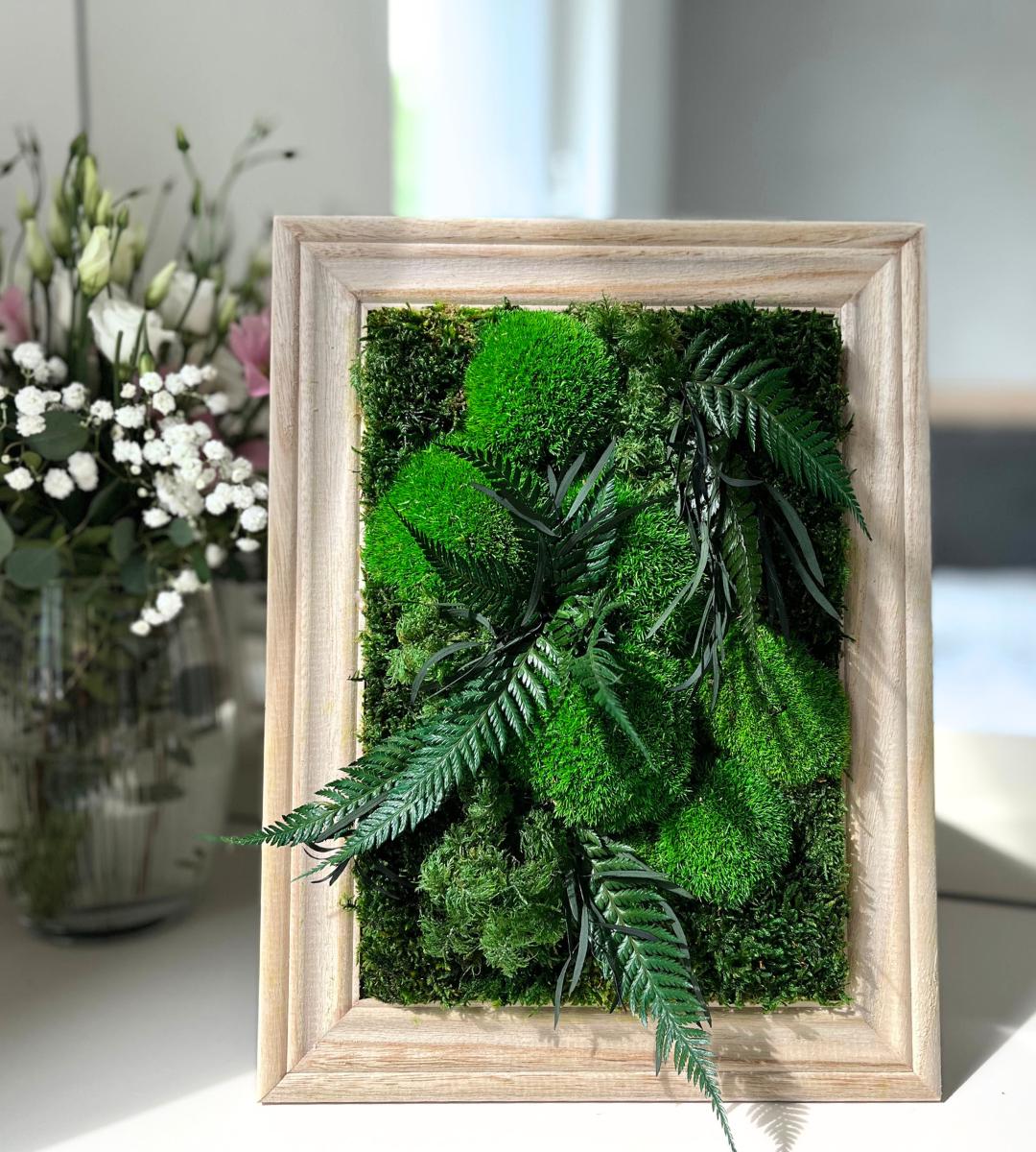 Preserved Moss Wall Art: Handmade Rustic Greenery Decor