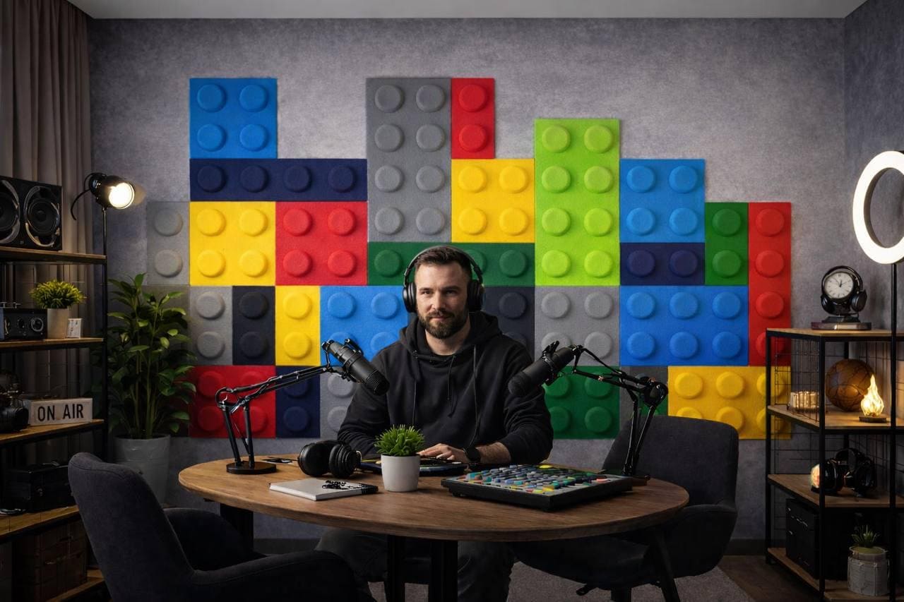 Felt Acoustic Panels for Podcast & Streaming – Sound Absorbing Wall Decor
