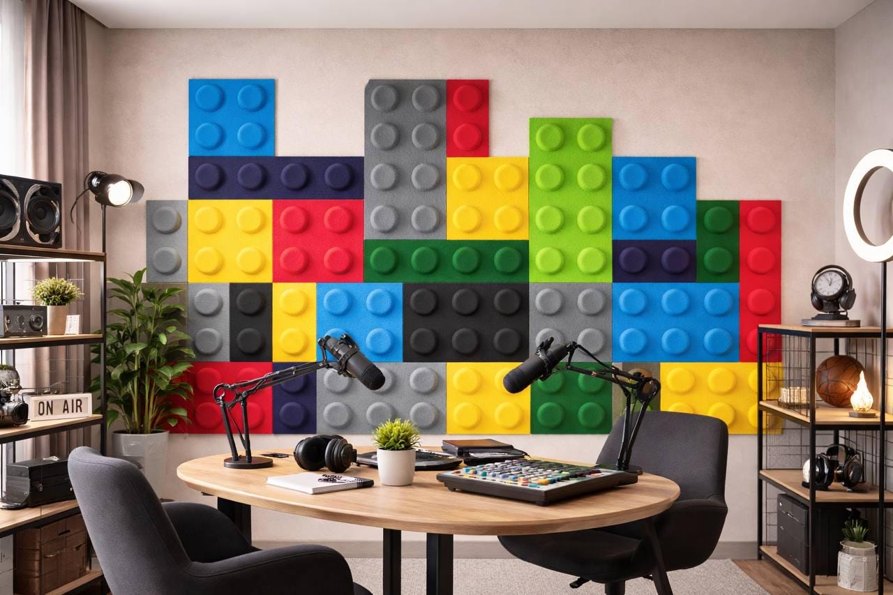 Felt Acoustic Panels for Podcast & Streaming – Sound Absorbing Wall Decor