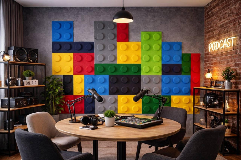 Felt Acoustic Panels for Podcast & Streaming – Sound Absorbing Wall Decor