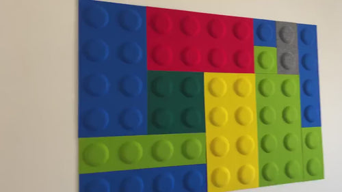 3D Felt Block Wall Panels: Acoustic Kids Room Decor for lego fans